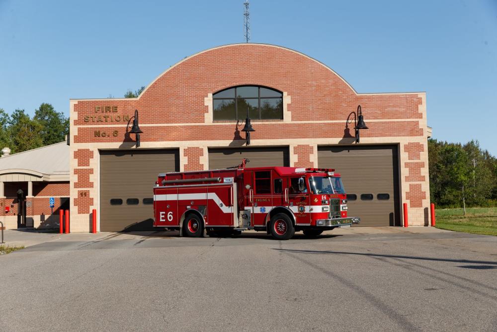 Engine 6 in Front of Station 6 at 11 Griffin Road