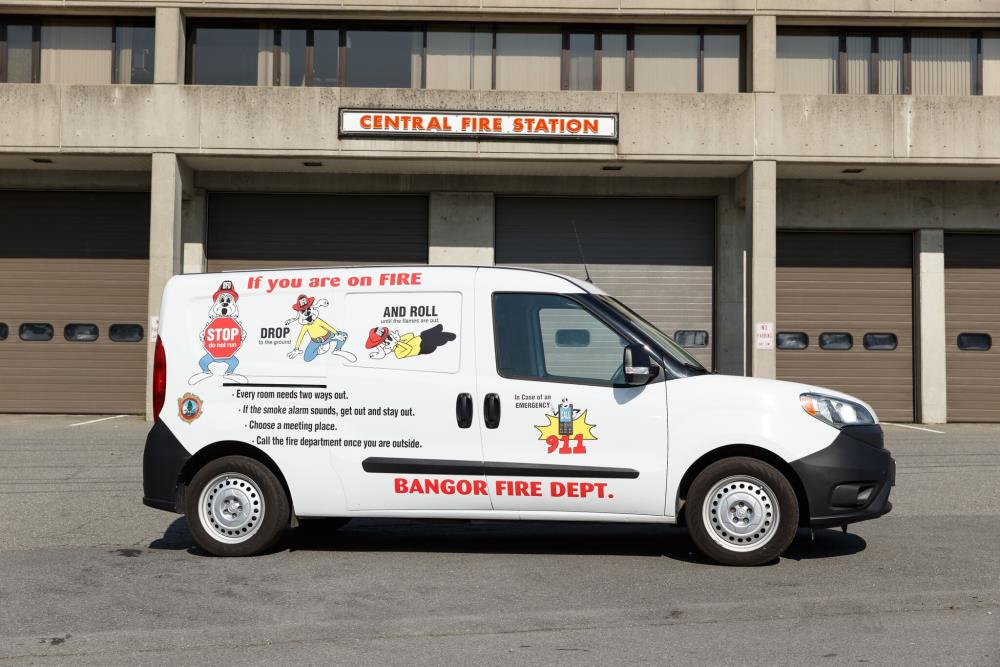 Fire Prevention Van Passengers Side in Front of Central Fire Station