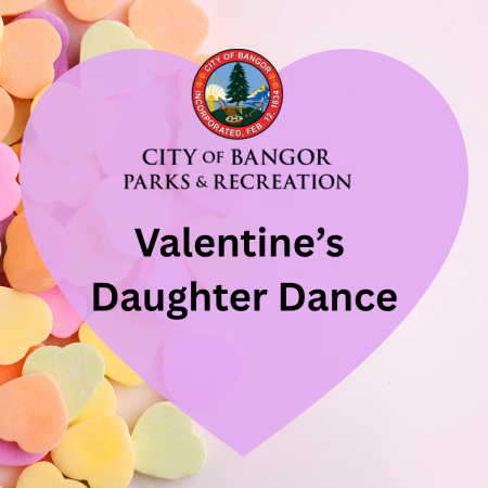 Valentine Daughter Dance - candy hearts in background. 