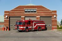 Engine 5 pictured in front of Station 5 at 168 Hogan Road