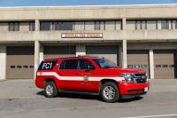 Fire Command 1 in front of Central Fire Station