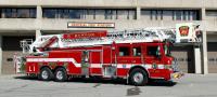 Ladder 1 in front of Central Fire Station