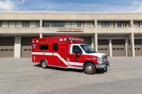 Rescue 1 in front of Central Fire Station